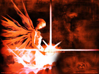 Woman sword fire red background - fra angelico free wallpaper