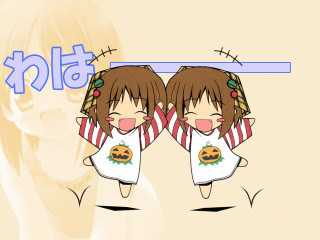 Anime girls pumpkins hologram smile - pumpkin free wallpaper