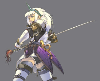 White purple sword woman fantasy - inspired free wallpaper