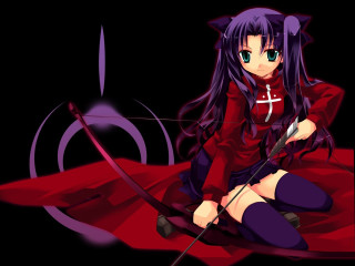 Girl longhair archer redcloak greeneyes - a red cloak free wallpaper