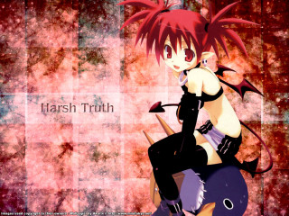 Red haired girl sitting sword - her hand and a caption free wallpaper