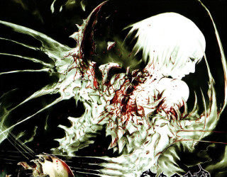 Demonic bloodied creature knife biopunk - a demonic looking creature free wallpaper