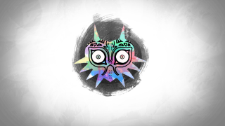Colorful mask spikes white background - digital artwork free wallpaper