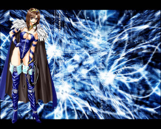 Woman blue wings cape fantasy - high fantasy free wallpaper