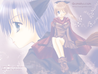 Anime girl cat ears tail - a broom free wallpaper