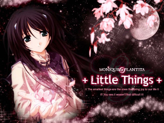 Girl pinkshirt cherryblossoms stars night - pixel art free wallpaper for desktop