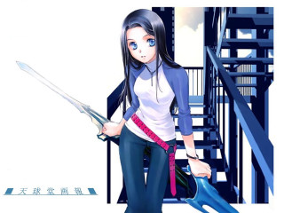 Woman sword scissors staircase manga - yukito kishiro free wallpaper