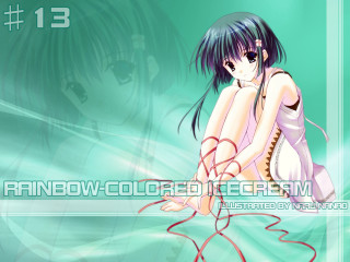 Girl white dress blue green - a white frame free wallpaper