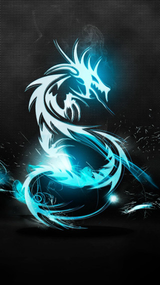 Blue black dragon black background 4 - dragon free wallpaper for mobile