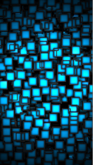 Blue background squares pattern design 5 - volumetric free wallpaper for mobile