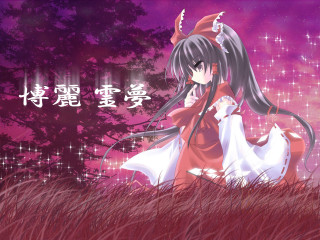 Girl red dress field star - a purple sky free wallpaper