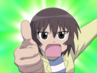 Thumbs up anime green background - a thumb free wallpaper