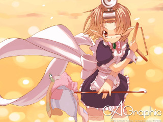 Girl hat wand scarf elf - a stick free wallpaper for desktop