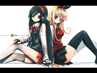 Anime girls gothic manga yandere - two anime girls sitting next free wallpaper