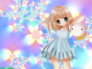 Girl stuffed animal flower background - a girl holding free wallpaper