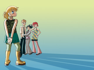 Group people line manga illustration - a cartoon of a group free wallpaper