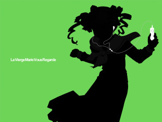 Woman dreadlocks cellphone green background - lineart free wallpaper for desktop