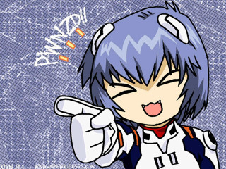 Cartoon bluehair pointing camera anime - p free wallpaper