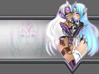 Anime couple hug silver background - elysium free wallpaper