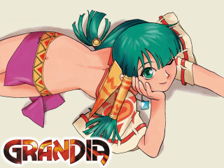 Cartoon girl green hair bikini - her stomach free wallpaper