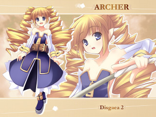 Blonde girl sword archer rococo - 2 d game art free wallpaper