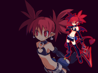 Red haired demon girl yayoi - black clothes free wallpaper