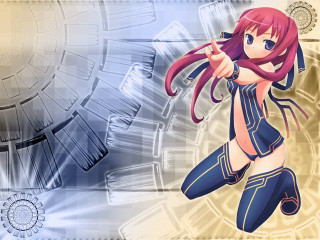 Girl blue outfit gun clock - elysium free wallpaper