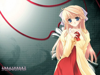 Girl red dress holding ribbon - a red dress holding free wallpaper for desktop