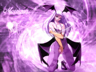 Demon girl purple wings energy - a purple swirl free wallpaper