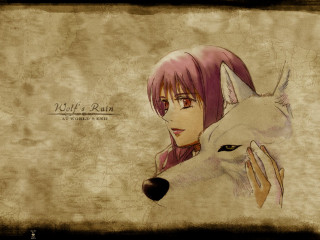 Pink hair wolf head anime - artistic free wallpaper
