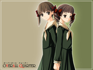 Anime girls green dresses holding - bow free wallpaper