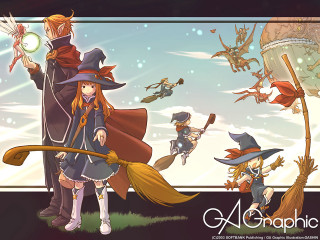 Witches broom flying wizard aya - a wizard free wallpaper