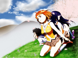 Anime children hill sky cherry - a child free wallpaper