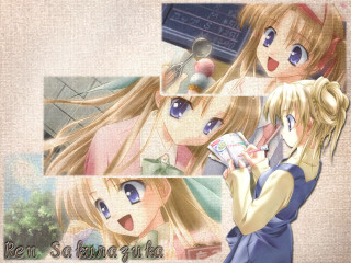 Girl ponytail reading phone anime - another girl free wallpaper