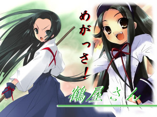 Anime girls sword stick hakama - one holding free wallpaper
