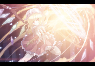 Anime girl sword light shining - light effect free wallpaper
