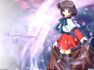 Anime girl red white dress - mist free wallpaper