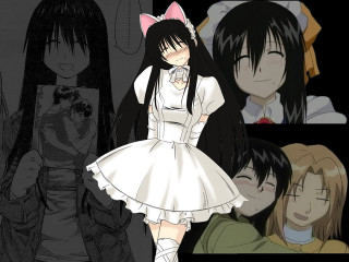 Girl white dress cat ears 2 - a black suit and tie free wallpaper