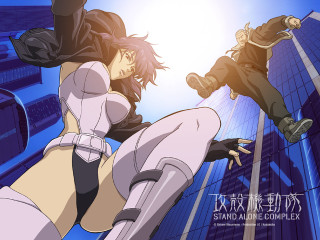 Flying woman white suit ghost - ghost in the shell free wallpaper