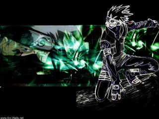 Man sword demon green eyes - a sword in front free wallpaper