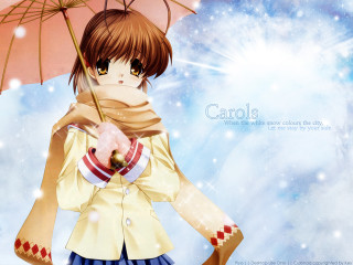 Girl umbrella snow star sky - a girl holding free wallpaper