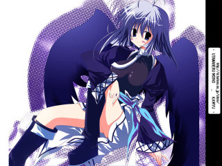 Anime girl blue eyes purple - purple background free wallpaper