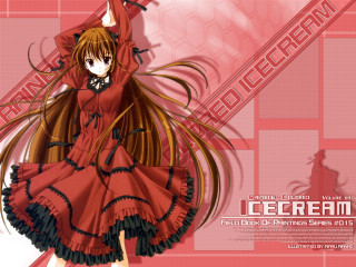 Red dress girl long hair - cel free wallpaper for desktop