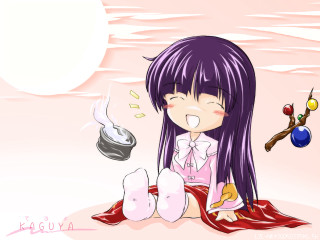 Purple haired girl coffee sitting - a cup of coffee free wallpaper