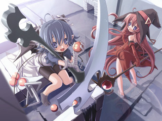 Anime girls sword ball demon - a sword and a ball free wallpaper