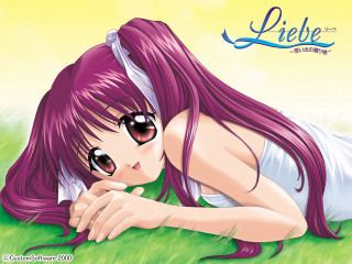 Purple hair girl laying on - her eye free wallpaper for desktop