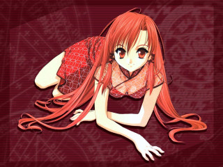 Red haired girl laying china - long red hair free wallpaper