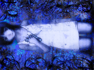 Woman scissors blue background black - scissors free wallpaper