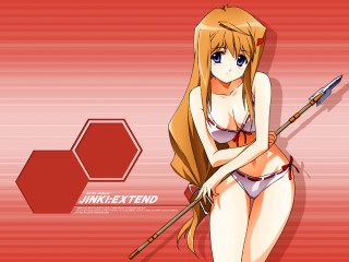 Eizan kikukawa bikini spear red - hexagonal free wallpaper