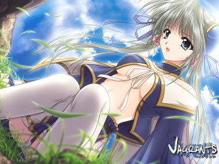 Anime girl grass blowing wind - a anime girl free wallpaper for desktop